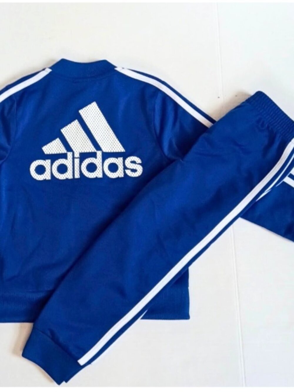 Adidas Kids Royal Blue Tricot Tracksuit Jacket Pants Set 4T